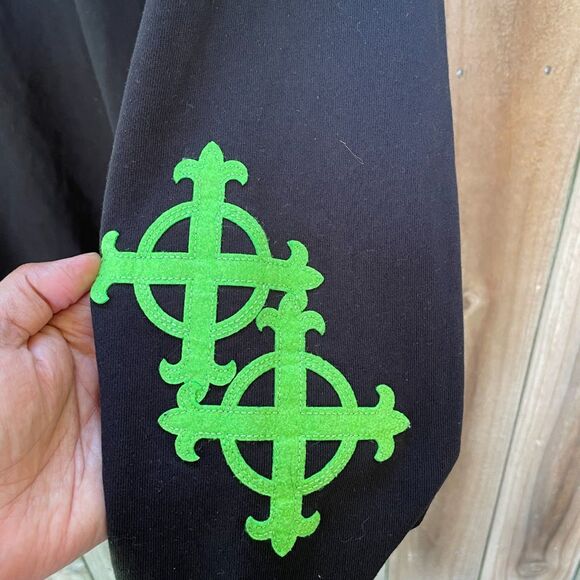 Kodak Black SNIPER GANG SWEATSHIRT Tattoo Banner Logo Green Cross Applique L - Picture 4 of 6